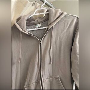 Aritzia Gray Zip-Up Hoodie